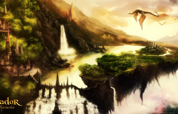 Picture city, dragon, eador