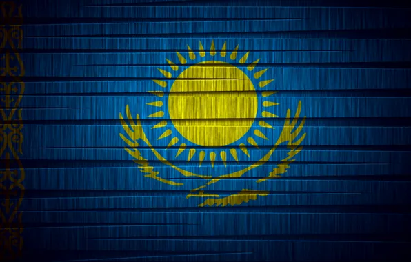 Picture the sun, flag, the flag of Kazakhstan