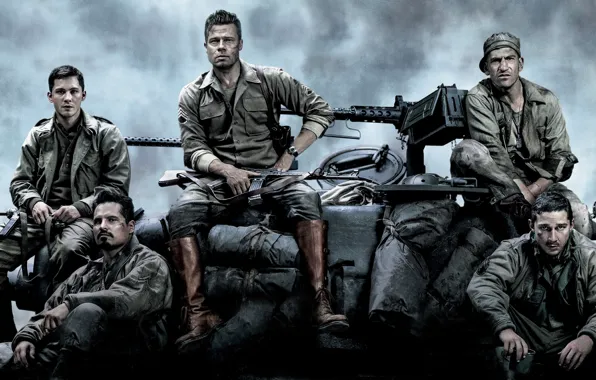 Tank, Brad Pitt, Brad Pitt, the crew, M4 Sherman, Fury, "Fury"