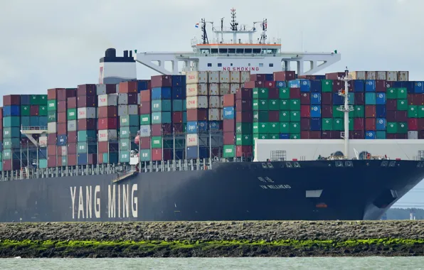 Picture sea, ship, A container ship