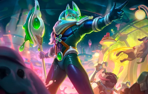 Dogs, fantasy, staff, League of Legends, Riot Games, Nasus