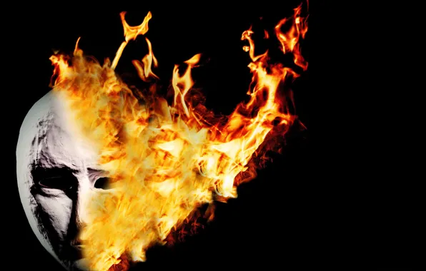 Picture background, fire, mask