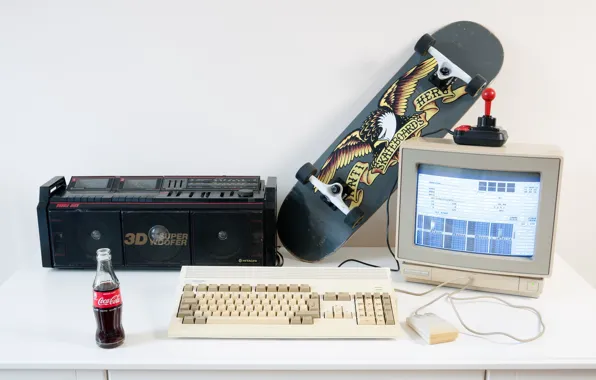 Computer, retro, keyboard, classic, skate, tape