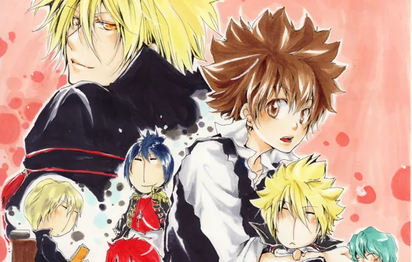 Books, doll, anime, art, guys, Katekyo Hitman Reborn, Teacher mafia Reborn