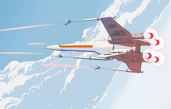 Minimalism, Fighter, Star Wars, Fighters, X-Wing, Science Fiction, X-wing, Transport & Vehicles
