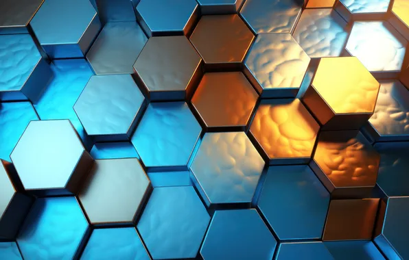 Light, orange, abstraction, blue, cell, blue background, relief, cell