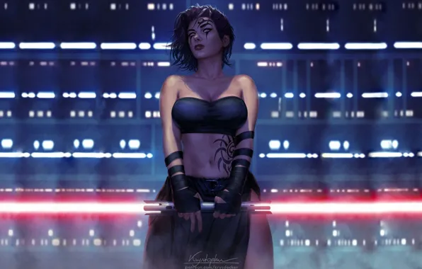 Picture girl, lightsaber, StarWars, Krystopher Decker, Christopher Dekker