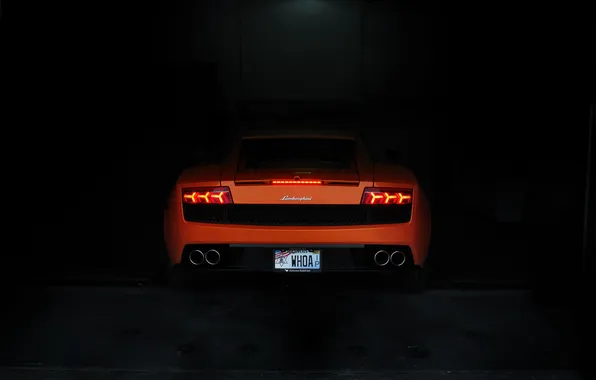 Picture orange, darkness, gallardo, lamborghini, headlights, Gallardo, lp550-2, orange.Lamborghini