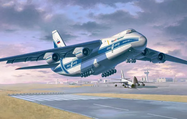 Figure, art, Ruslan, Condor, An-124-100, long range heavy transport aircraft, Volga-Dnepr, OKB. O. K. Antonov