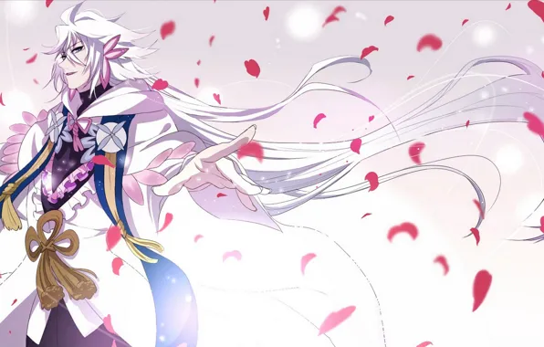 Anime, petals, art, MAG, Merlin, Fate Grand order