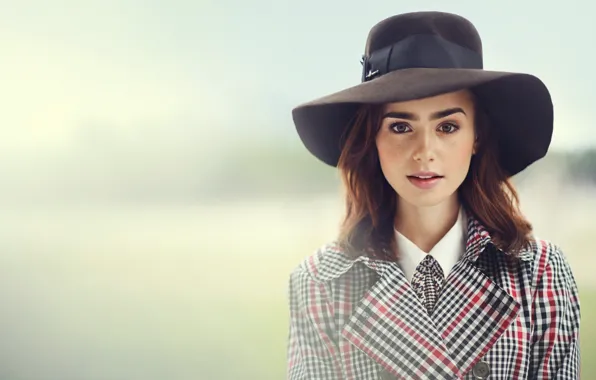 Background, portrait, hat, makeup, hairstyle, costume, brown hair, beauty