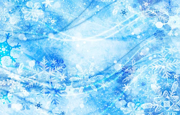 Snowflakes, blue, new year