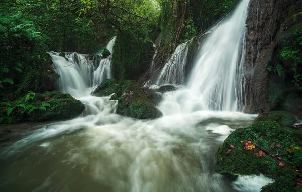 Forest, river, waterfall, Spain, cascade, Spain, Arab, Basque Country