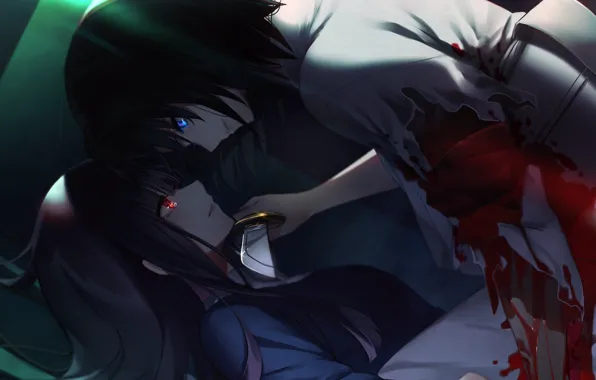 Knife, killer, wound, Shiki Ryougi, eye to eye, Fujino Asagami, The garden of sinners, The …