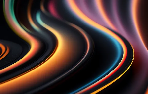 Line, abstraction, the dark background, abstract background, AI art, neural network