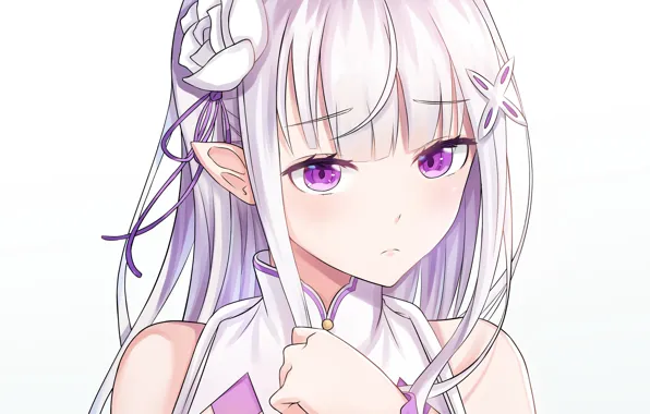 Sadness, look, girl, Emilia, From scratch, Re Zero Kara Hajime Chip Isek Or Seikatsu
