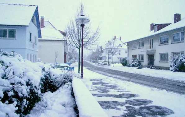 Picture winter, snow, the city, street, winter, snowy street