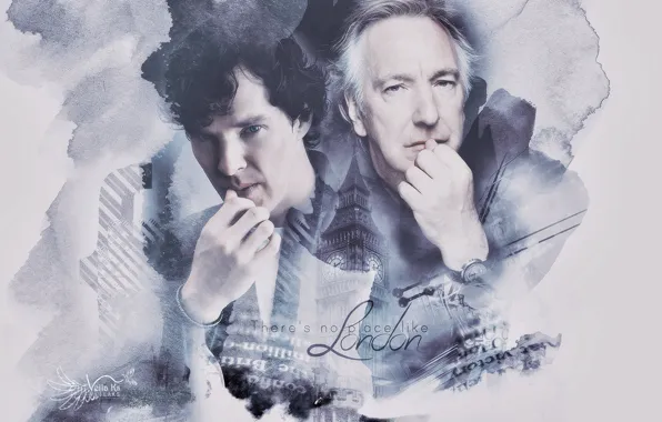 Collage, art, actors, men, Benedict Cumberbatch, by veilaks