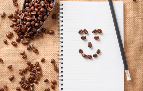 Smile, coffee, grain, smile, beans, coffee
