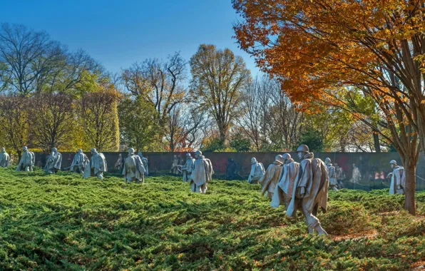 Washington, USA, DC, Memorial Day, Korean War Veterans Memorial