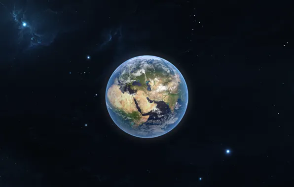 Stars, Planet, Nebula, Earth, Space, Art, Earth, Planet