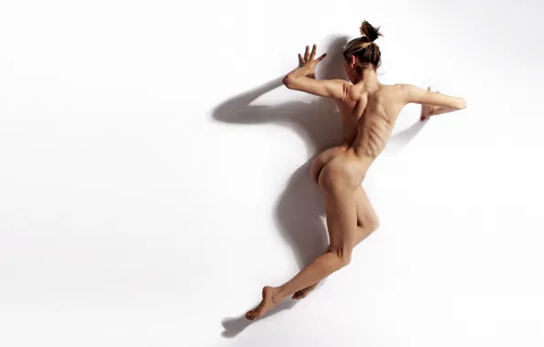 Ass, pose, model, naked, body, back, shadow, figure