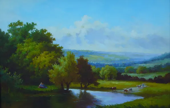 Landscapes, figure, picture, art, drawings, pictures, classic