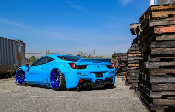 Picture Ferrari, 458, Blue, Italia, Edition, Rear, Liberty, Walk