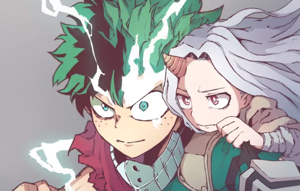 Girl, guy, My Hero Academia, Boku No Hero Academy, Midori Isuku, My heroic academia