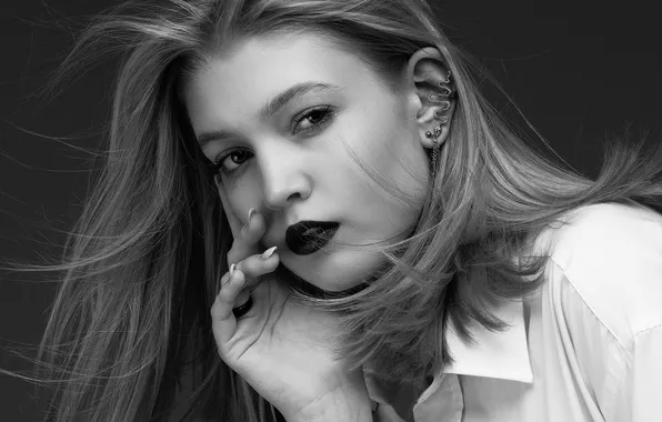 Look, portrait, black and white, Daria, Matvey Karmakov