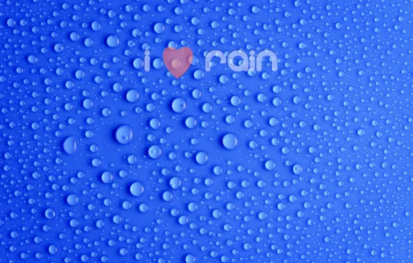 Picture drops, blue, the inscription, minimalism