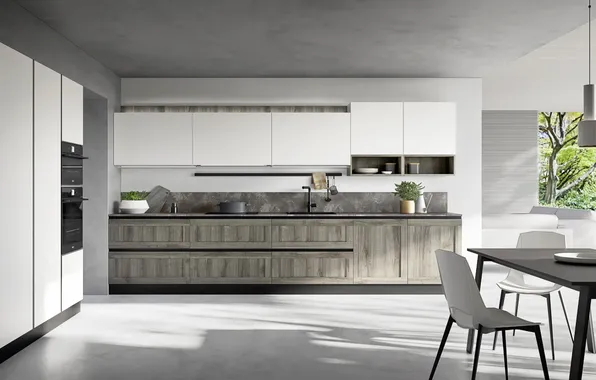 Style, Villa, interior, Italy, kitchen, dining room, dining area, Italian design
