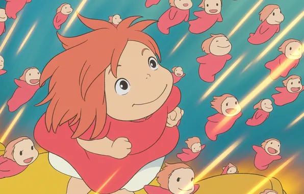Fish, anime, Miyazaki, on the cliff, Ponyo, Hayao