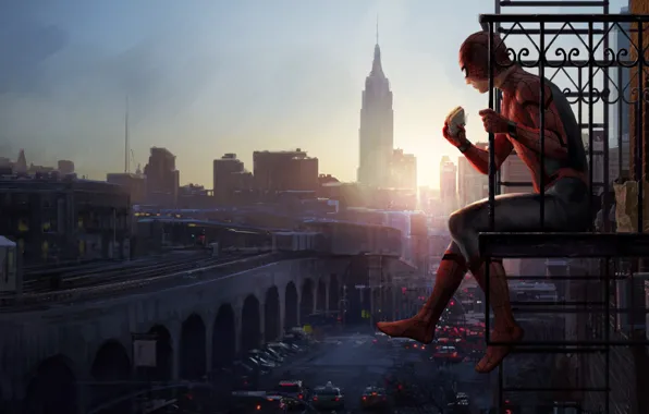 The city, house, fiction, dawn, figure, bottle, height, package