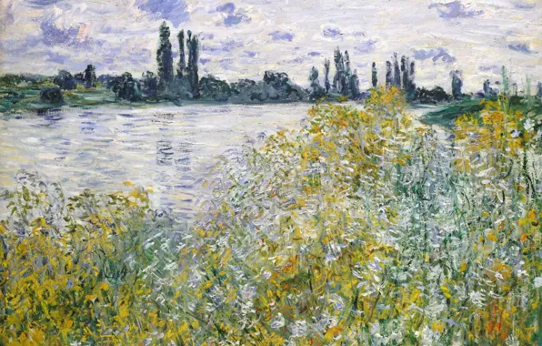 Picture landscape, picture, Claude Monet, Island of Flowers on the Seine near Vetea
