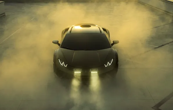 Lamborghini, front view, the view from the top, Huracan, Dirt, Lamborghini Huracan Sterrato