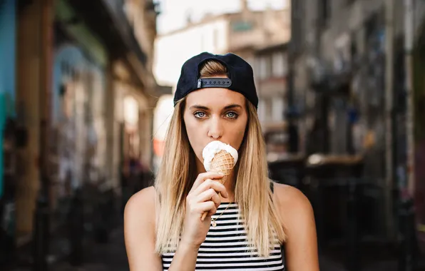 Girl, portrait, Ice Cream