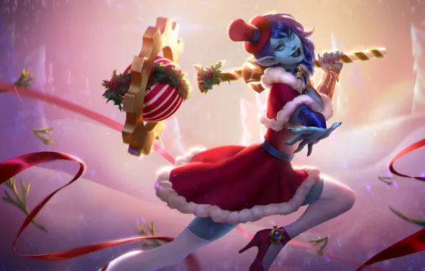 Holiday, new year, Christmas, art, Heroes of Newerth, Chronos, Christmas Chronos