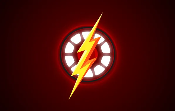 Red, background, Iron Man, Flash