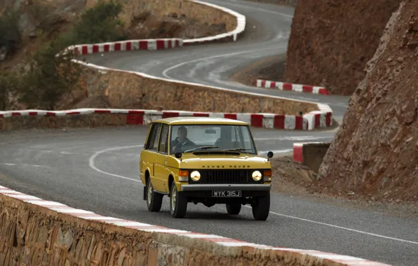 Picture asphalt, Land Rover, Range Rover, 1970, mountain road, 4x4, SUV