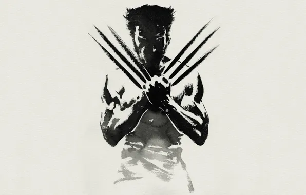 Picture look, pose, figure, minimalism, art, claws, Wolverine, minimalism