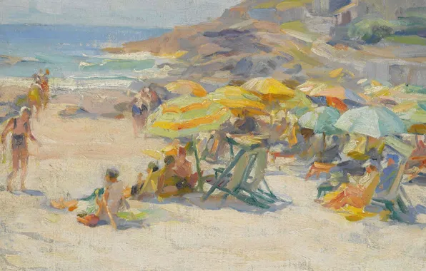 Beach, 1920, Mabel May Woodward, Mabel May Woodward, Perkins Cove. Ogunquit. Maine