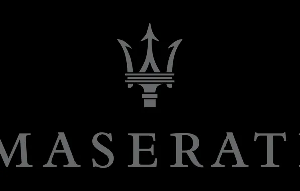 Grey, black, logo, logo, maserati, black, Maserati, gray