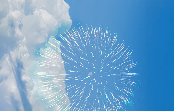 The sky, clouds, salute