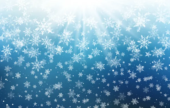 Winter, snow, snowflakes, background, Christmas, blue, winter, background