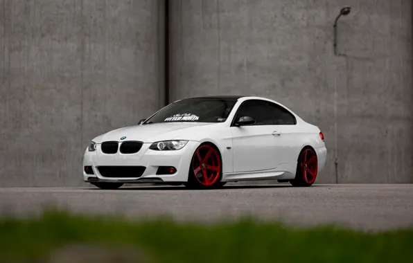 Picture BMW, Red, White, E92, Wheels