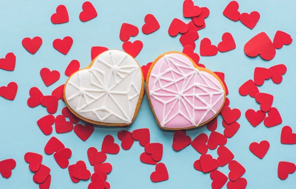 Hearts, cakes, Cookies