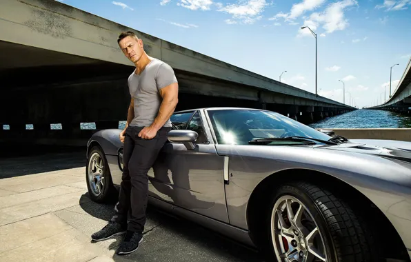 Machine, auto, pose, actor, Ford GT, sports car, wrestler, John Cena