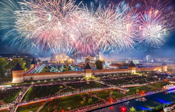 Picture the city, salute, the evening, The Kremlin, Tula, Ilya Garbuzov