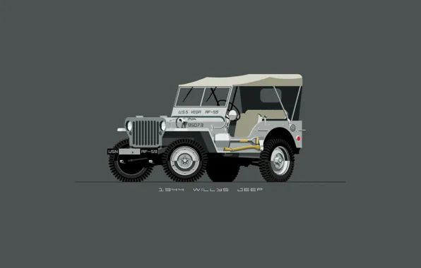 Auto, Minimalism, Figure, Machine, Jeep, Art, SUV, 1944